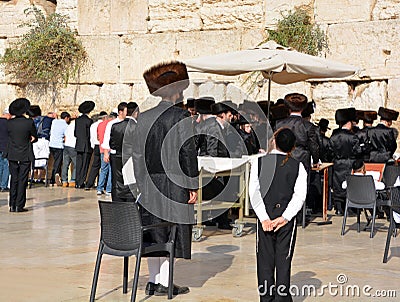 Portrait of Hasidism men is Jewish religious sect. Editorial Stock Photo