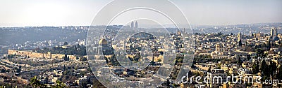 Jerusalem Old City in the Morning Sun Stock Photo