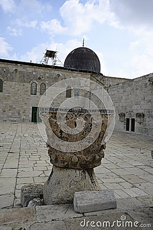 Temple Mount Moriah Al-Aqsa Mosque Stock Photo