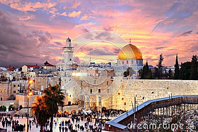 Jerusalem Old City at Temple Mount Editorial Stock Photo