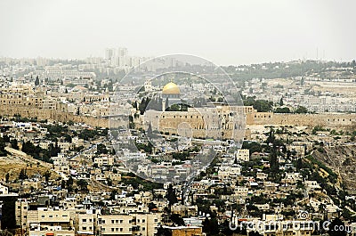 Jerusalem view on the old city Stock Photo