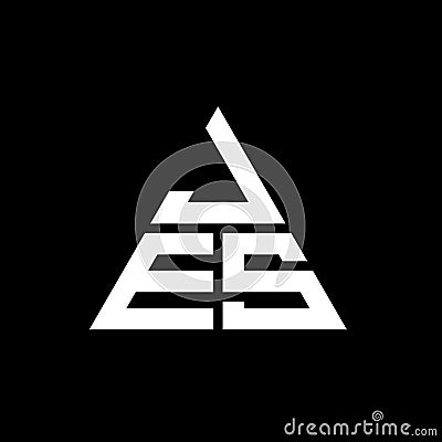 JES triangle letter logo design with triangle shape. JES triangle logo design monogram. JES triangle vector logo template with red Vector Illustration