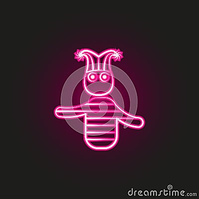 jester doll neon style icon. Simple thin line, outline vector of theatre icons for ui and ux, website or mobile application Stock Photo