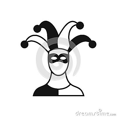 Jester icon in simple style Vector Illustration