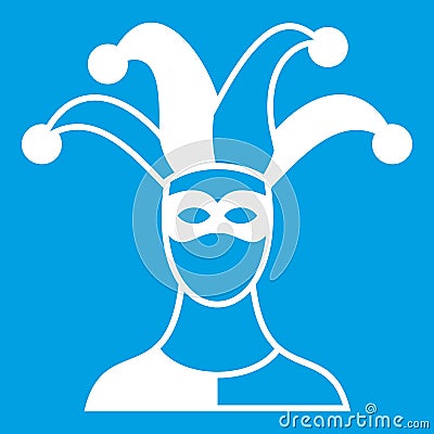 Jester icon white Vector Illustration