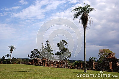 Jesuit mission Ruins in Trinidad Paraguay Stock Photo