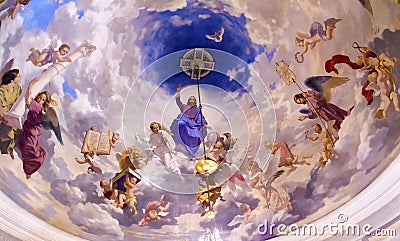 Jesus Angels Painting Saint Nicholas Church Kiev Ukraine Stock Photo