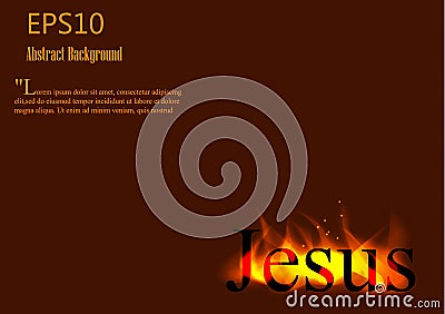 Jesus with Blazing fire and flames Stock Photo