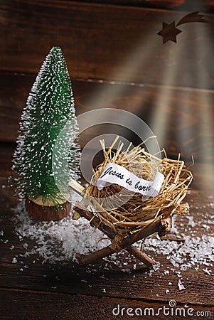 Jesus is born Stock Photo