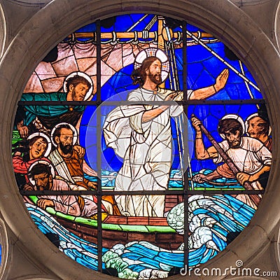 Jesus Calms the Storm Stock Photo