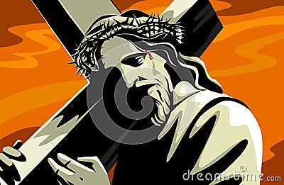 Jesus Carrying cross Stock Photo