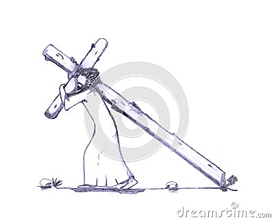 Jesus Carrying The Cross Stock Image - Image: 33378121