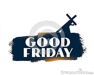 Jesus carrying cross good friday poster design Vector Illustration