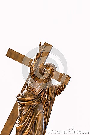 Jesus Christ carrying cross Stock Photo