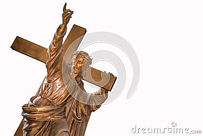 Jesus Christ carrying cross Stock Photo