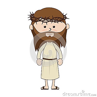 Jesus christ character religious icon Vector Illustration