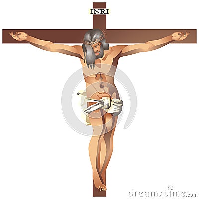 Jesus christ in the cross Vector Illustration