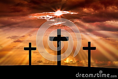 Jesus Christ cross. Easter, Good Friday concept Stock Photo