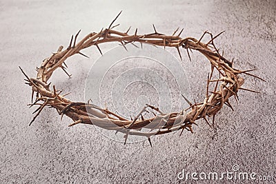 Jesus Christ Crown of thorns. Religion background. Easter symbol. Crucifixion Of Jesus Christ. Stock Photo