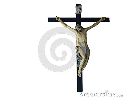 Jesus Christ crucified. Catholic religion symbol. Stock Photo