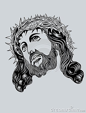Jesus Christ face Vector Illustration