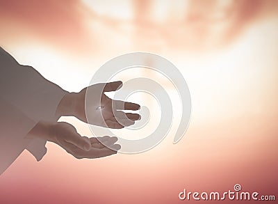 Jesus Christ hands showing scars for Thomas Stock Photo