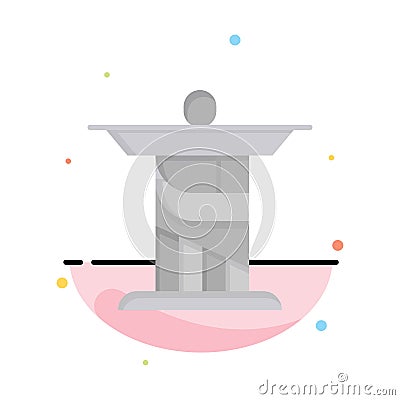 Jesus, Christ, Monument, Landmark Abstract Flat Color Icon Template Vector Illustration