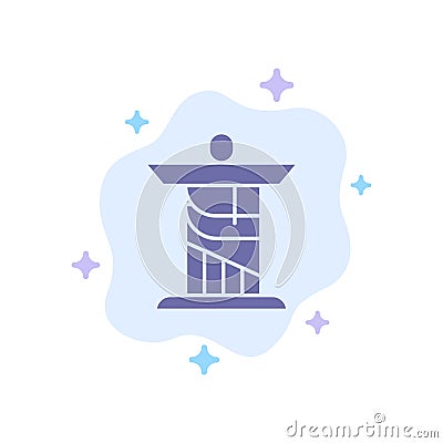 Jesus, Christ, Monument, Landmark Blue Icon on Abstract Cloud Background Vector Illustration