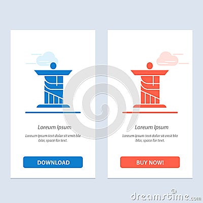 Jesus, Christ, Monument, Landmark Blue and Red Download and Buy Now web Widget Card Template Vector Illustration