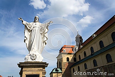 Jesus Christ with open arms statue, Velehrad Basilica, Czech Republic Stock Photo