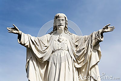 Jesus Christ with open arms statue, Velehrad Basilica, Czech Republic Stock Photo