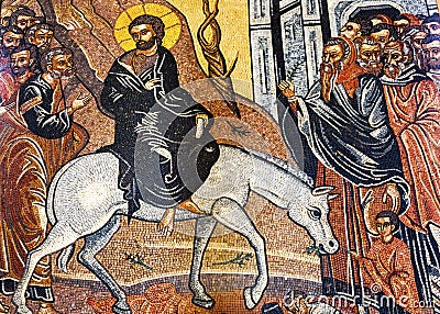 Jesus Christ Palm Sunday Mosaic Saint George Church Madaba Jordan Editorial Stock Photo