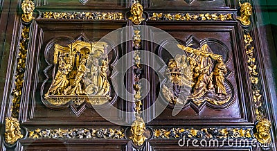 Jesus Christ Pictures Door Duomo Cathedral Florence Italy Stock Photo