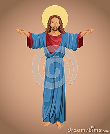 jesus christ religious faith image Cartoon Illustration