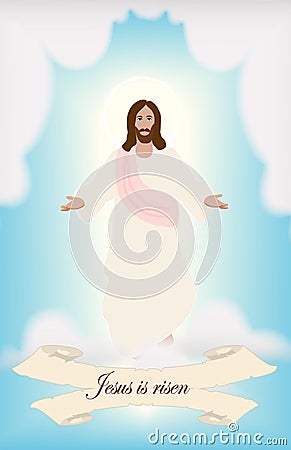 Jesus Christ is risen Cartoon Illustration