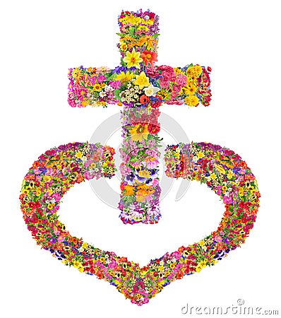 Jesus Christ's cross in my heart Stock Photo