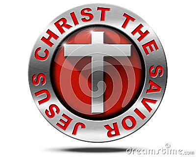 Jesus Christ the Savior - Metal Symbol Stock Photo