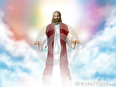 Jesus Christ in the sky Stock Photo