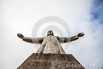 Jesus Christus Statue by Josep Miret, BARCELONA Stock Photo