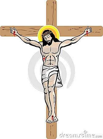 Jesus on the Cross Illustation Vector Illustration