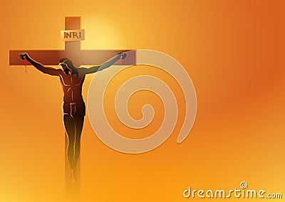 Jesus Dies On The Cross Vector Illustration