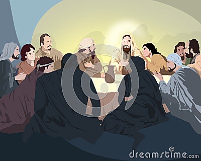 Jesus with the disciples Stock Photo