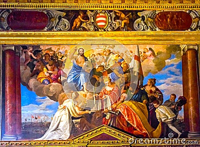 Jesus Doge Angels Painting Palazzo Ducale Doge& x27;s Palace Venice I Editorial Stock Photo