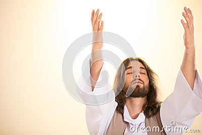 Jesus with eyes closed Stock Photo