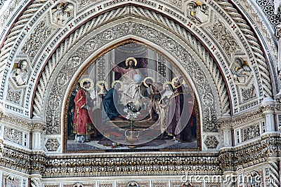 Jesus Fresco Duomo Cathedral Florence Italy Editorial Stock Photo