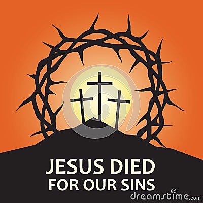 jesus golgotha banner Vector Illustration