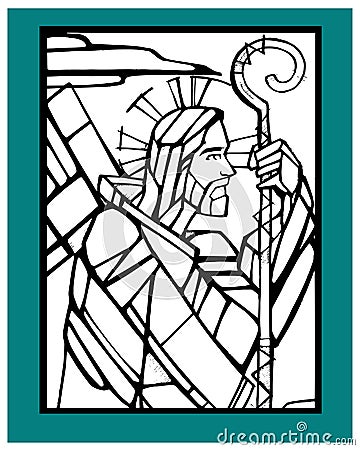 Jesus Good Shepherd d Vector Illustration