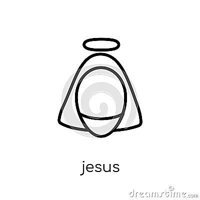 Jesus icon. Trendy modern flat linear vector Jesus icon on white Vector Illustration