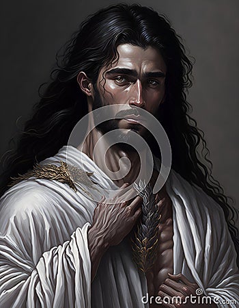 Jesus, king of kings ,lord of lords religious oil painting, robe Stock Photo