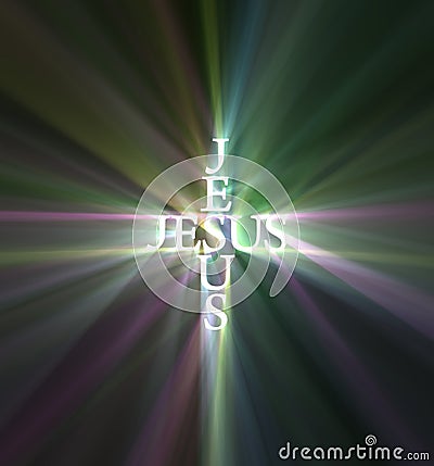 Jesus light cross light flare Stock Photo